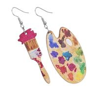 Boucles d'oreilles en bois pour femmes,Charme d'artiste pinceau en bois - Boucles d'Oreilles Pendantes Vintage Artsy | Pour fête anniversaire mariage voyage rendez-vous femmes filles mère mariées