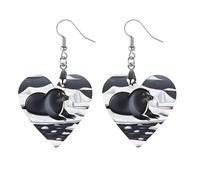 Boucles d'oreilles en bois Seals on Ice - Pendentifs vintage en bois naturel - Pendentifs classiques et artistiques - Crochets de boucles d'oreilles pour femme, Circular, En bois, Bois.