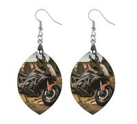 Boucles d'oreilles en bois style moto sport, bijoux, bijoux, pendentifs, vintage, en bois naturel, classique, artistique, crochets de boucles d'oreilles pour femme, Star, En bois, Bois.