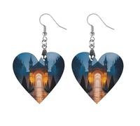 Boucles d'oreilles en bois The Garden at Night pour femme, bijoux vintage élégants en bois, boucles d'oreilles légères pour mariage, fête, cadeau de bijoux quotidiens, Circular, Bois, Bois.