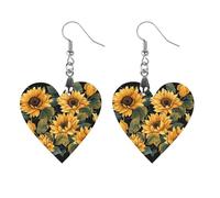 Boucles d'oreilles en bois tournesol pour illuminer ma vie, bijoux, cadeaux, pendentifs vintage en bois naturel, crochets de boucles d'oreilles classiques en bois pour femme, Circular, En bois, Bois.