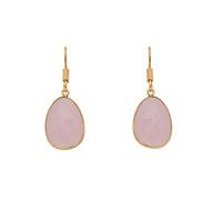 Boucles d'oreilles en calcédoine rose plaqué or 18 carats.