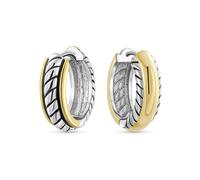 Boucles D'Oreilles En Corde Torsadée Kpop Huggie Hoop Pour Femmes Pour Hommes Charnière Or Laiton Plaqué Argent