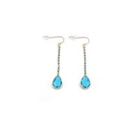 Boucles d'oreilles en cristal Teardrop Cubic Zirconia Long Dangle Boucles d'oreilles pour les femmes Bijoux en cristal
