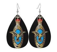 Boucles d'oreilles en cuir à badge Raf, accessoire de mode, parfaites pour les fêtes, les vacances et le quotidien.