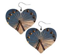 Boucles d'oreilles en cuir à grande roue pour femme, boucles d'oreilles pendantes légères en forme de cœur, bijoux cadeaux