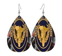 Boucles d'oreilles en cuir à l'effigie du sceau de la réserve de l'armée américaine, accessoire de mode, idéal pour les fêtes, les vacances et le quotidien.