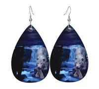 Boucles d'oreilles en cuir à motif tigre blanc et panthères noires pour femme, adaptées pour le quotidien, les fêtes et les rendez-vous galants