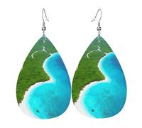 Boucles d'oreilles en cuir « An Island in the Ocean » - Accessoire pour femme - Convient pour un usage quotidien, les trajets et les voyages.