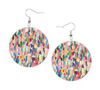 Boucles D'Oreilles En Cuir Aquarelle | Boucles d'oreilles légères en cuir synthétique élégantes et belles Pour dames filles remise de diplôme