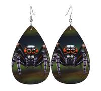 Boucles d'oreilles en cuir araignées tropicales de la forêt tropicale. Forme élégante en forme de goutte, parfaite pour les femmes, et un excellent choix de décoration pour les fêtes et les vacances.