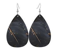 Boucles d'oreilles en cuir avec feuilles de plantes enchantées. Forme élégante en forme de goutte, parfaite pour les femmes, et un excellent choix de décoration pour les fêtes et les vacances.