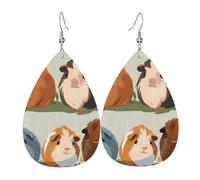 Boucles d'oreilles en cuir avec illustration d'animal pour femme - Boucles d'oreilles pendantes double face - Légères - Accessoires d'oreille pour femme - Bijoux tendance - Cadeau d'anniversaire