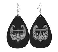 Boucles d'oreilles en cuir avec insignes d'assaut aérien américains bien visibles, accessoire de mode, idéal pour les fêtes, les vacances et le quotidien.