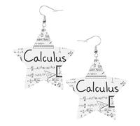 Boucles d'oreilles en cuir avec motif géométrique mathématique Geek Calcul - Élégantes et légères - Pour femmes et filles - Taille unique - Cuir - Sans pierre précieuse