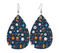 Boucles d'oreilles en cuir avec motif jeu de baseball sportif, pour femme, adaptées pour un usage quotidien, une fête et un rendez-vous galant