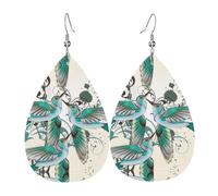 Boucles d'oreilles en cuir avec motif notes de musique bleu sarcelle, pour femme, adaptées pour un usage quotidien, une fête et un rendez-vous galant