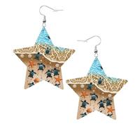 Boucles d'oreilles en cuir avec motif tortue rampant sur la plage - Élégantes et légères - Pour femme et fille - Taille unique - Cuir - Sans pierre précieuse