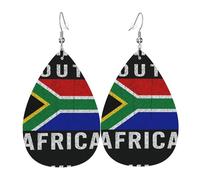 Boucles d'oreilles en cuir avec pendentif en forme de goutte d'Afrique du Sud - Pour femme - Style vintage - Pour fête ou usage quotidien, taille unique, Cuir