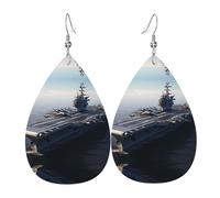 Boucles d'oreilles en cuir avec pendentif en forme de larme pour femme et fille, taille unique, cuir, sans pierre précieuse