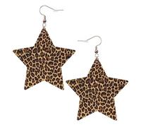 Boucles d'oreilles en cuir blanc tendance pour femme - Cool Cheetah Leopard Print Dangle bijoux, cadeaux de fête, pendentifs simples créoles, One Size, Cuir, Pas de gemme