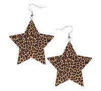 Boucles d'oreilles en cuir blanc tendance pour femme - Cool Cheetah Leopard Print Dangle bijoux, cadeaux de fête, pendentifs simples créoles, One Size, Cuir, Pas de gemme