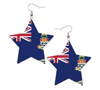 Boucles d'oreilles en cuir blanc tendance pour femme - Drapeau des îles Caïmans Imprimer Bijoux Pendentifs Créoles Légères Mode, One Size, Cuir, Pas de gemme