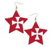 Boucles d'oreilles en cuir blanc tendance pour femme - Drapeau des îles Wallis et Futuna - Bijoux pendants, cadeaux de fête, pendentifs simples créoles, One Size, Cuir, Pas de gemme