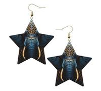 Boucles d'oreilles en cuir blanc tendance pour femme - Eerie Elephant Print Dangle Jewelry, pendentifs créoles à la mode légers, taille unique, Cuir, Pas de gemme