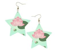 Boucles d'oreilles en cuir blanc tendance pour femme - Fleurs de lotus qui attendent de fleurir - Pendentifs créoles légers et tendance, taille unique, Cuir, Pas de gemme