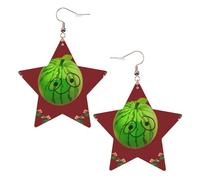Boucles d'oreilles en cuir blanc tendance pour femme - Grand œil imprimé pastèque - Pendentifs créoles légers et tendance, taille unique, Cuir, Pas de gemme