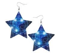 Boucles d'oreilles en cuir blanc tendance pour femme - Intelligence artificielle cerveau impression bijoux pendantes, pendentifs créoles à la mode légers, taille unique, Cuir
