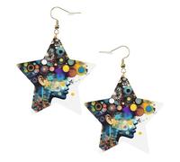 Boucles d'oreilles en cuir blanc tendance pour femme - Intelligence artificielle légère impression cerveau, bijoux, cadeaux de fête et décorations, taille unique, Cuir