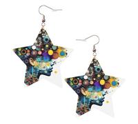 Boucles d'oreilles en cuir blanc tendance pour femme - Intelligence artificielle légère impression cerveau, bijoux, cadeaux de fête et décorations, taille unique, Cuir