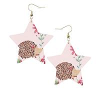 Boucles d'oreilles en cuir blanc tendance pour femme - Joli hérisson imprimé bijoux pendants, pendentifs créoles à la mode légers, taille unique, Cuir