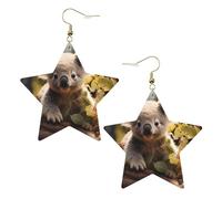 Boucles d'oreilles en cuir blanc tendance pour femme - Joli koala plante pendentif pendentif, pendentifs créoles à la mode légers, taille unique, Cuir, Pas de gemme