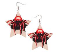 Boucles d'oreilles en cuir blanc tendance pour femme - Jolie petite araignée rouge imprimé bijoux, cadeaux de fête, pendentifs simples créoles, One Size, Cuir, Pas de gemme