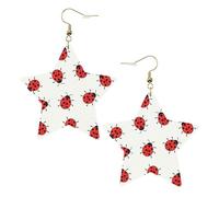 Boucles d'oreilles en cuir blanc tendance pour femme - Légères à motif moucheté infini imprimé, bijoux, cadeaux et décorations de fête, taille unique, Cuir