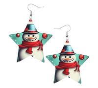Boucles d'oreilles en cuir blanc tendance pour femme - Légères avec impression « Merry Christmas Day », bijoux, cadeaux et décorations de fête, taille unique, Cuir