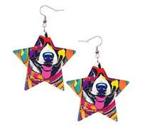 Boucles d'oreilles en cuir blanc tendance pour femme - Légères et drôles avec imprimé chien, bijoux pendants, cadeaux et décorations de fête, taille unique, Cuir