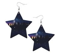 Boucles d'oreilles en cuir blanc tendance pour femme - Légères et étoilées imprimées Divination Étoilée Bijoux pendants, cadeaux et décorations de fête, taille unique, Cuir