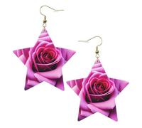 Boucles d'oreilles en cuir blanc tendance pour femme - Légères fleurs violettes imprimées bijoux, cadeaux et décorations de fête, taille unique, Cuir