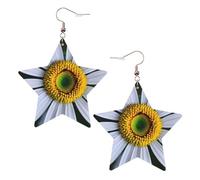 Boucles d'oreilles en cuir blanc tendance pour femme - Légères marguerites imprimées bijoux, cadeaux et décorations de fête, taille unique, Cuir
