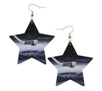 Boucles d'oreilles en cuir blanc tendance pour femme - Motif crosse de hockey - Bijoux pendants - Accessoire de mode léger, taille unique, Cuir