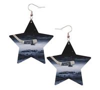 Boucles d'oreilles en cuir blanc tendance pour femme - Motif crosse de hockey - Bijoux pendants - Accessoire de mode léger, taille unique, Cuir