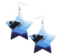 Boucles d'oreilles en cuir blanc tendance pour femme - Motoneige Imprimer Bijoux Pendentifs Créoles Mode Léger, One Size, Cuir, Pas de gemme