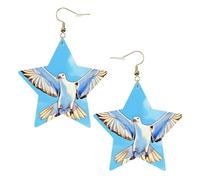 Boucles d'oreilles en cuir blanc tendance pour femme - Mouettes en vol - Bijoux pendants, cadeaux de fête, pendentifs simples, One Size, Cuir, Pas de gemme