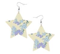 Boucles d'oreilles en cuir blanc tendance pour femme - Orchidées fraîches imprimées bijoux pendantes, pendentifs créoles à la mode légers, taille unique, Cuir, Pas de gemme