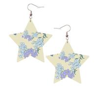 Boucles d'oreilles en cuir blanc tendance pour femme - Orchidées fraîches imprimées bijoux pendantes, pendentifs créoles à la mode légers, One Size, Cuir, Pas de gemme