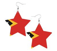 Boucles d'oreilles en cuir blanc tendance pour femme - République démocratique du Timor-Leste impression bijoux pendants, cadeaux de fête, pendentifs simples créoles, One Size, Cuir, Pas de gemme